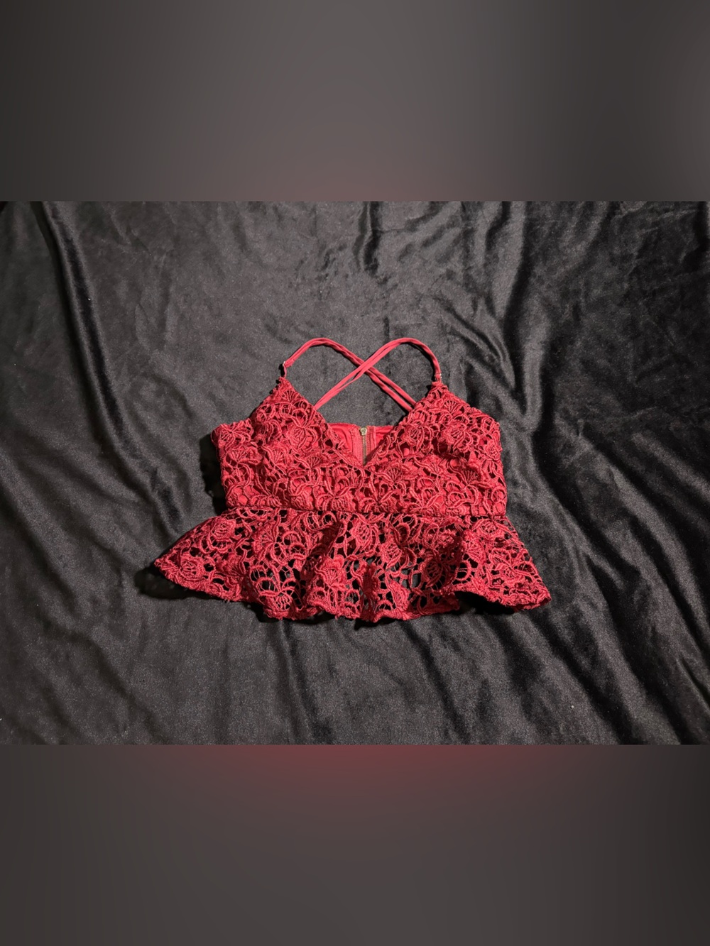 Forever 21 Red Lace Ruffle Camisole
